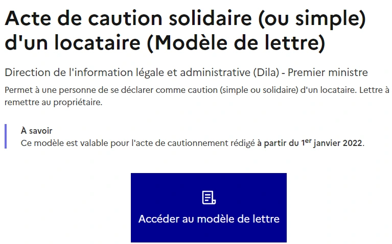 Lettre Caution Solidaire Ou Simple Le Mod Le D Acte Utiliser